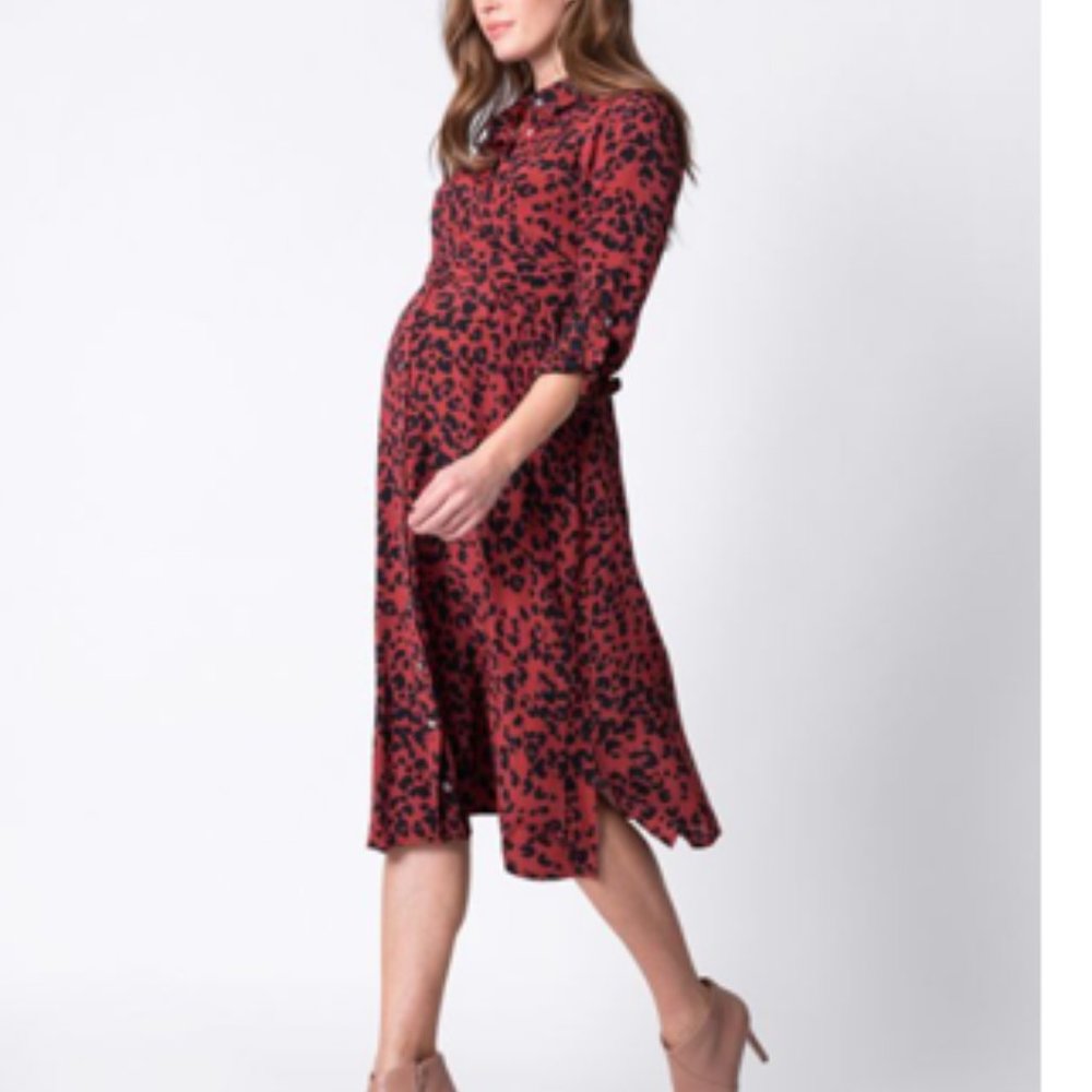 Seraphine Maternity NWT Animal Print Shirtdress Size 12/L